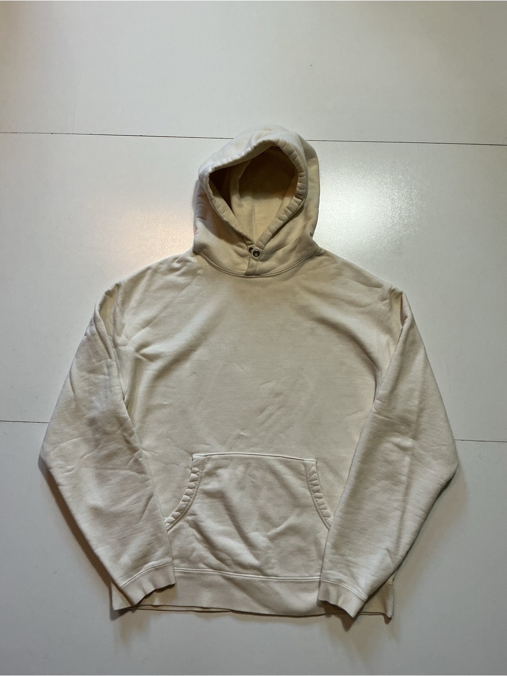 Moussy Vintage Made In Japan Natural Tan Terry Fleece Pullover Hoodie